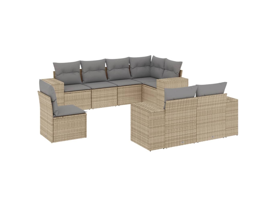 Garden Sofa Set, Garden Sofa Sets Vidaxl Bege Rattan / Vime (n/a)
