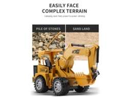 Excavadora Rc 1/24 2,4ghz 5ch Caminhão De Construção Brinquedo Educativo Com Luz E Música Para Crianças