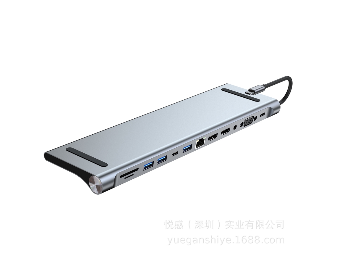 Estação de Acoplamento Usb c 12 em 1, Adaptador para 3 Monitores, 2 Hdmi 4k, Vga, Usb 3.0/2.0, Leitor de Cartão Sd/tf, Ethernet, Áudio de 3 AQUAFORGE