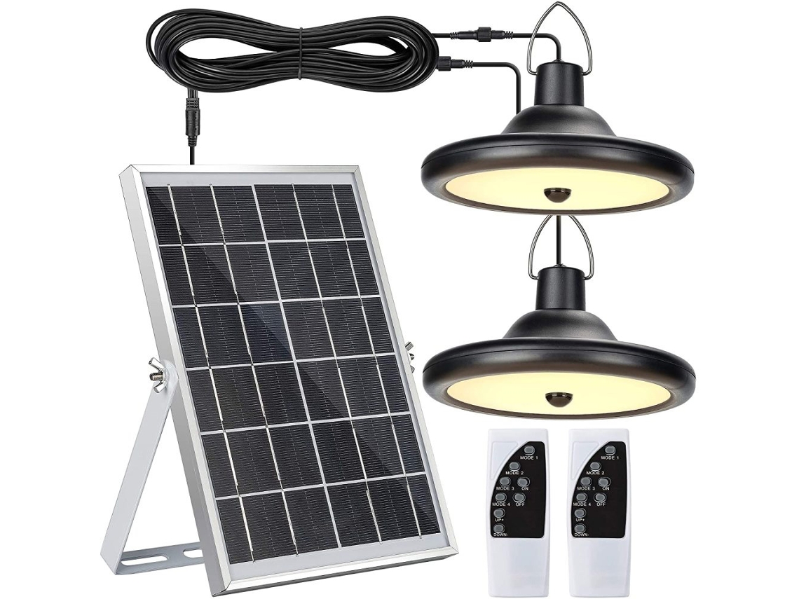 Lâmpadas Solares Suspensas para Uso Externo com Detector de Movimento Lâmpadas Solares À Prova D'Água Jackyled 56 Led Ip65 com Controle Remoto Paine