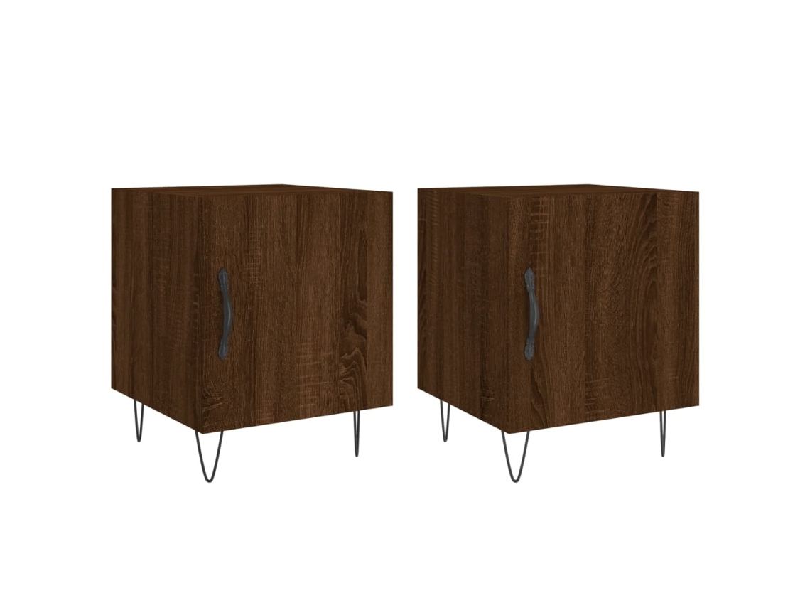 Bedside Cabinet, Bedside Cabinets Vidaxl Marrom Madeira Processada (n/a)
