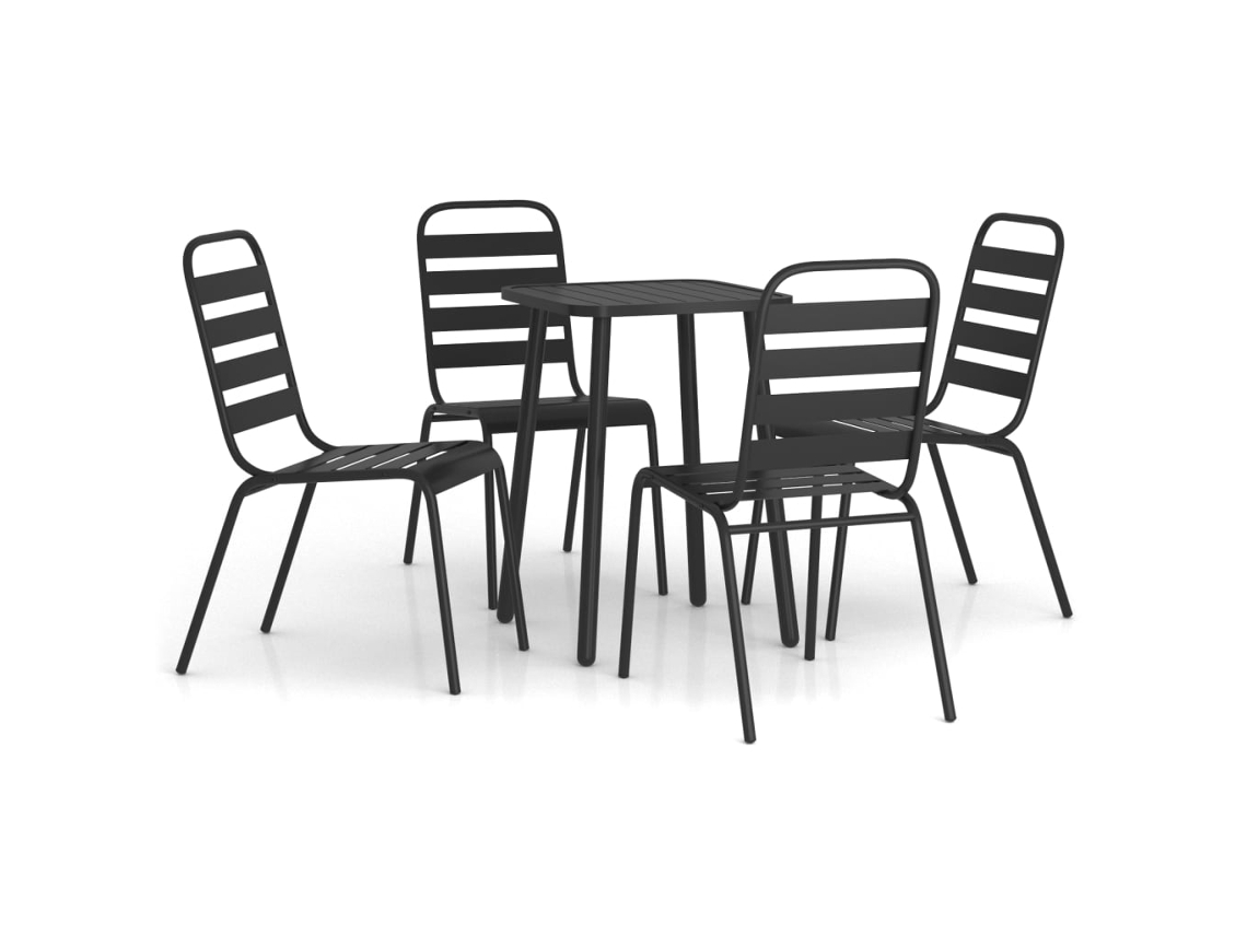 Maison Exclusive - 5 Pcs Conjunto De Jantar Para Jardim Aço Antracite