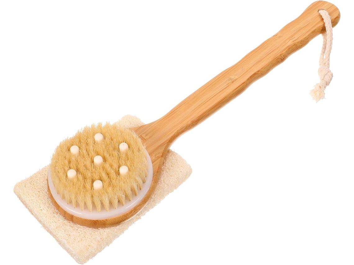 Escova De Banho Manual Frcolor, Esponja Bucha Esfoliante Com Cabo Longo Para O Corpo