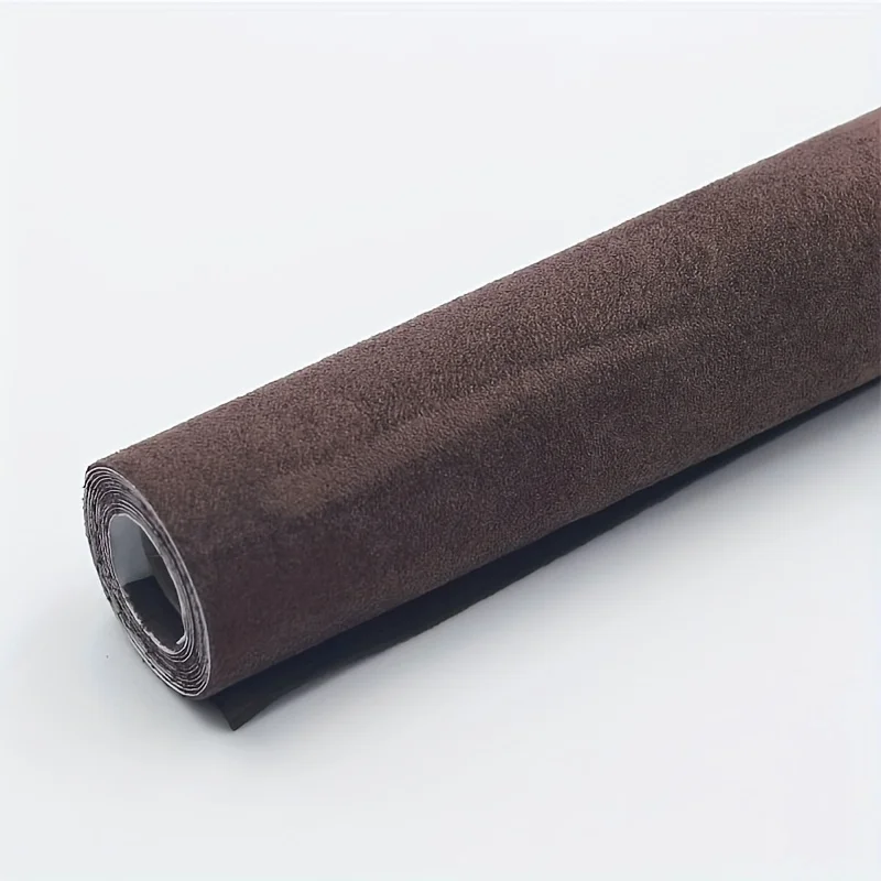 (marrom, 43 X 200 Cm) Material Para Projetos "faça Você Mesmo": Rolo De Camurça Autoadesiva Fosca Com Adesivo De Alta Aderência.
