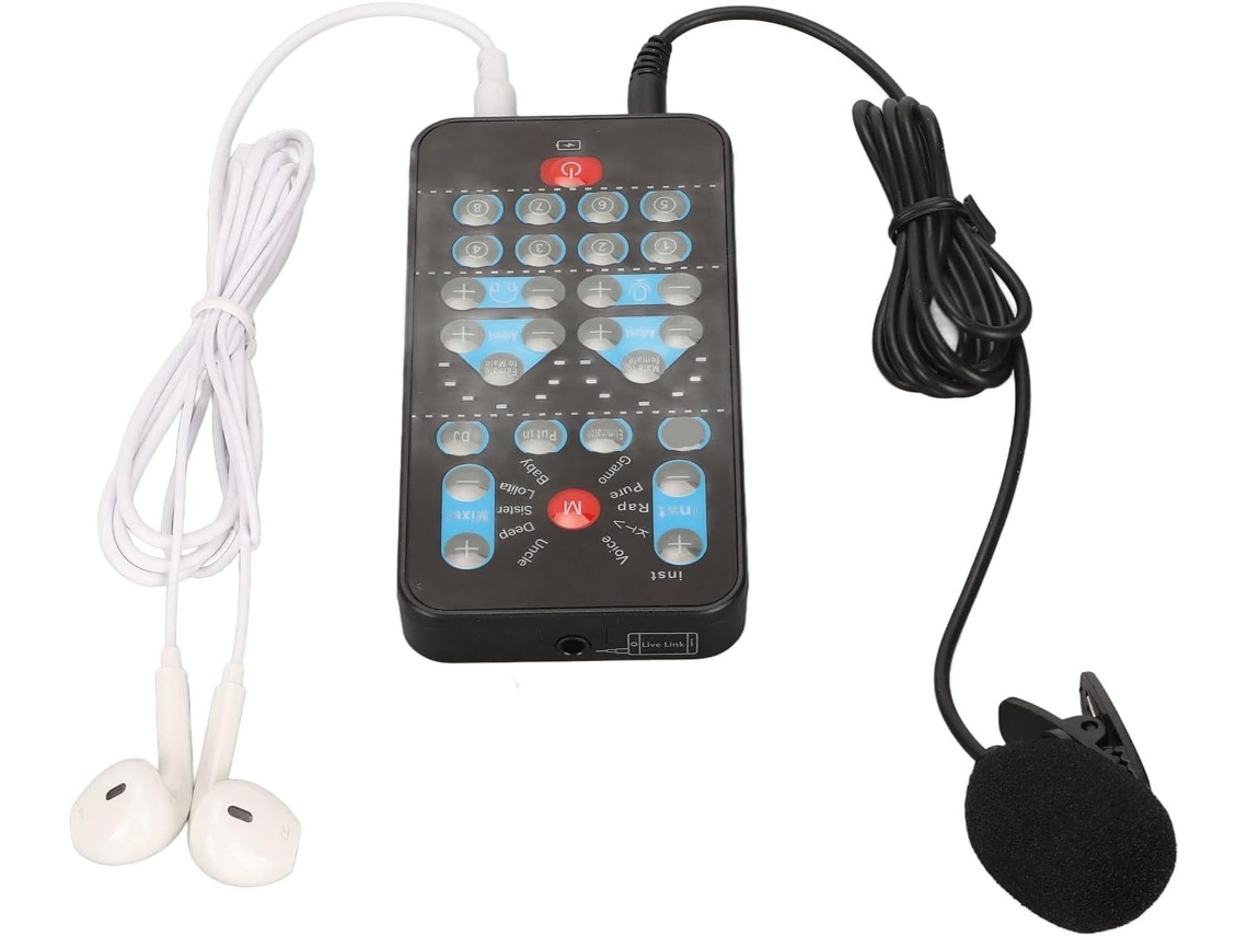 Modificador De Voz Portátil Em Abs, Multifuncional E Portátil Com 8