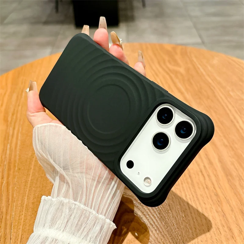 Capa Protetora Magnética De Silicone Líquido (preta, Para Iphone Air), Resistente A Quedas E Com Toque Suave.
