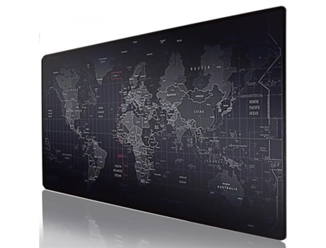 Mouse pad extra grande Vaorlo, mouse pad para jogos com mapa-múndi antigo, mousepad natural antiderrapante com borda funcional