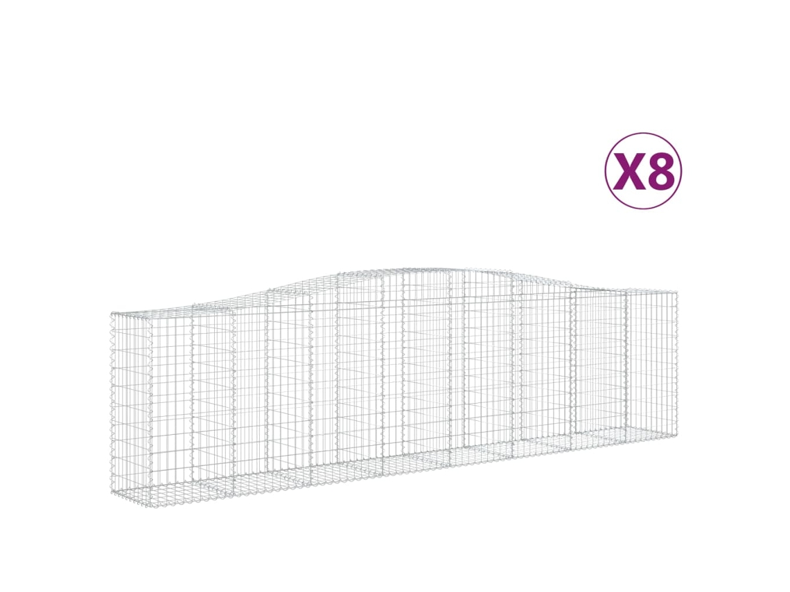 Gabion Basket, Gabion Baskets Vidaxl Prateado Ferro (400 X 50 X 100/120 Cm)