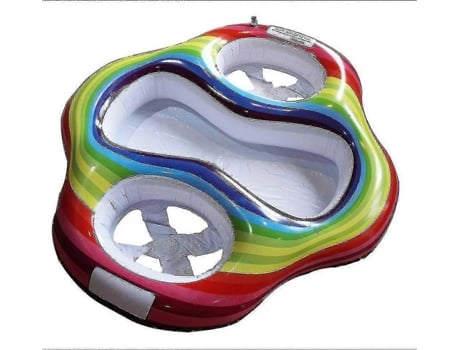 Inflável Twin Baby Double Swim Float Seat Water Fun Toys Piscina Flutuadores Crianças S Brinquedo Aquático Arco-íris Círculo Sentado Wiuos