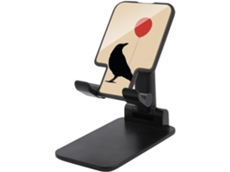 Suporte Dobrável E Ajustável Para Celular Em Formato De Silhueta Corvo Vermelho, Ideal Para O Escritório