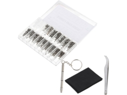 Kit De Reparo De Óculos Com 1000 Peças, Plástico E Metal, Preto E Prata.