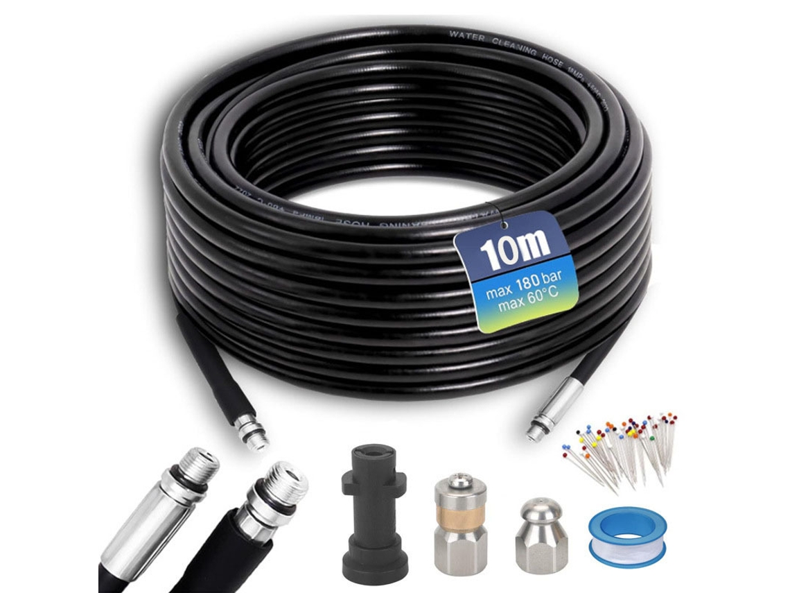 Tubo De Desentupimento Para Karcher 10m,180bar 60°c,compatível Com Adaptadores Para Karcher K2,k3,k4,k5,k6,k7