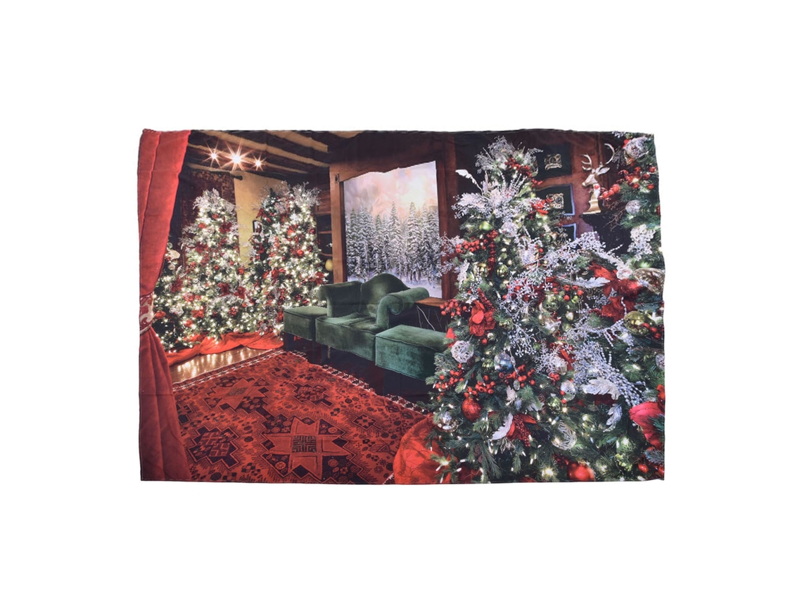Tapete de Natal 200x150cm fibra de poliéster S/MARCA