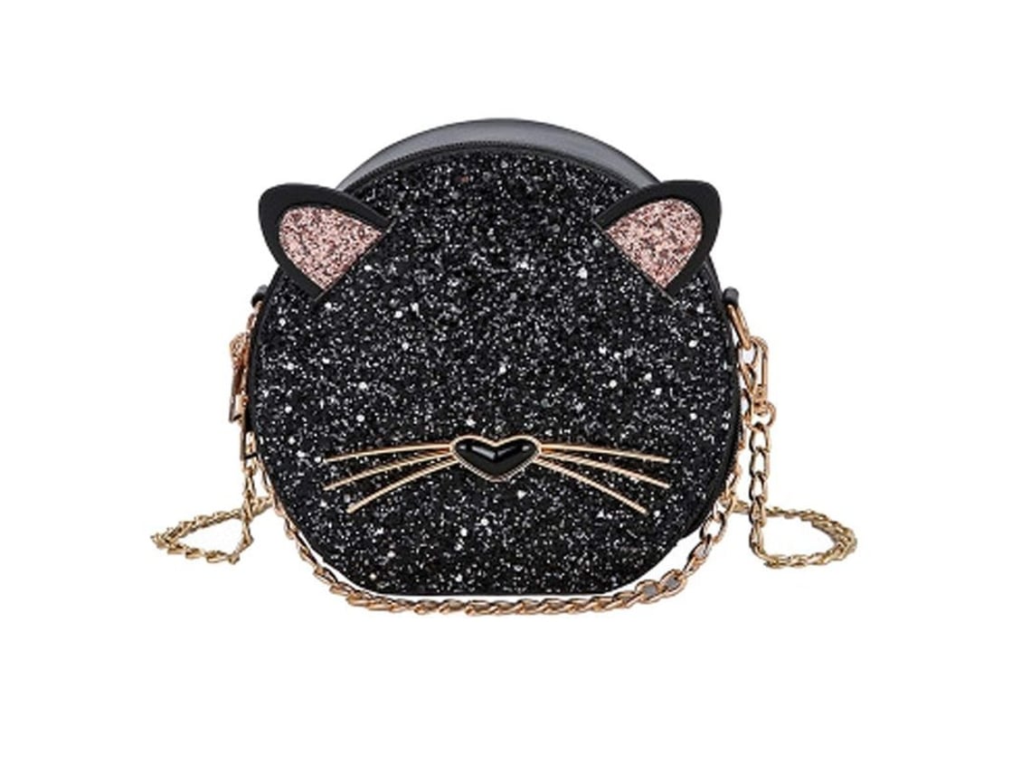 2026 bolsa Cruzada Pequeña para Mulher, Bolsa Redonda de Couro Pu com Orelhas de Gato, Carteira Circular Fácil de Carregar