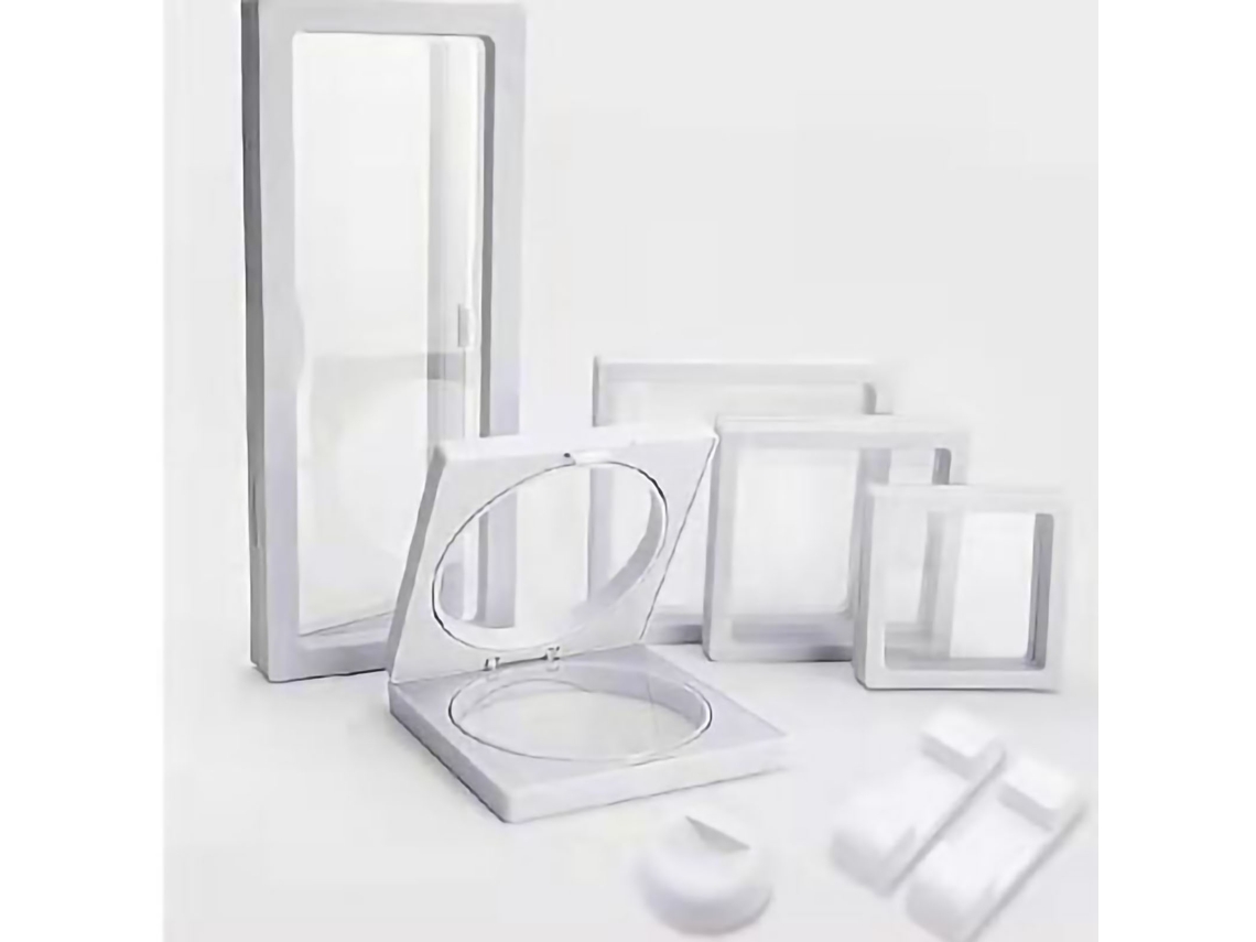 Caixa De Armazenamento Bijuterias Com Exibição Moldura 3d Flutuante Transparente