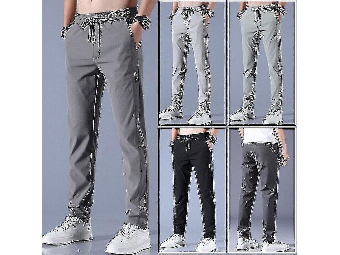 Calças De Treino Para Homem Com Secagem Rápida E Elasticidade - Cores: Cinza Escuro, Cinza Claro, Verde Claro, Preto - Tamanhos: M A 5xl Verde Claro