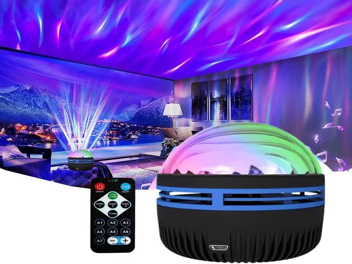 Lurelia Projetor Aurora Boreal Led, Controlo Remoto, Céu Estrelado, Para Quarto