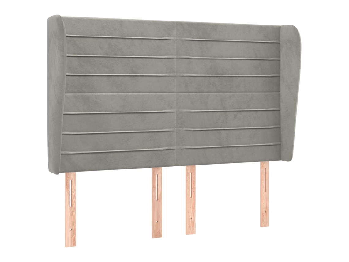 Cabeceira de Cama com Abas Veludo Cinza Claro MAISON EXCLUSIVE (147x23x118 cm)