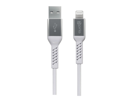 PRIO Cabo Charge & Sync Usb a para Lightning Certificado Mfi 1.2 M Branco