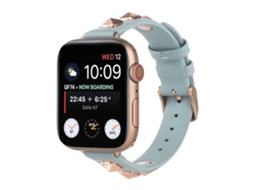 Bracelete para Smartwatch de couro genuíno rebite para Apple Watch Ultra 49 mm e Watch Ultra 2 49 mm/Série 9 e 8 e 7 45 mm/SE 3 e SE 2 e 6 e SE e 5