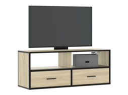 Vidaxl Móvel P/ Tv 100x31x39,5 Cm Deriv. Madeira/metal Carvalho Sonoma
