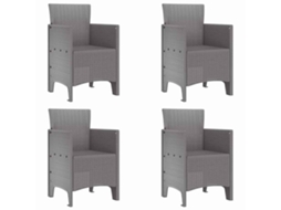 Conjunto 4 Cadeira Moderna Vidaxl Cinzento-claro Polipropileno (53 X 49 X 85 Cm)