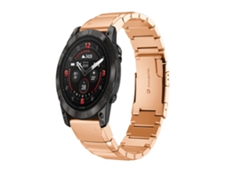 Bracelete para Garmin Epix Pro XIAOMOYU em Aço Inoxidável com Estampa de Casco de Tartaruga (22mm) Ouro Rosa