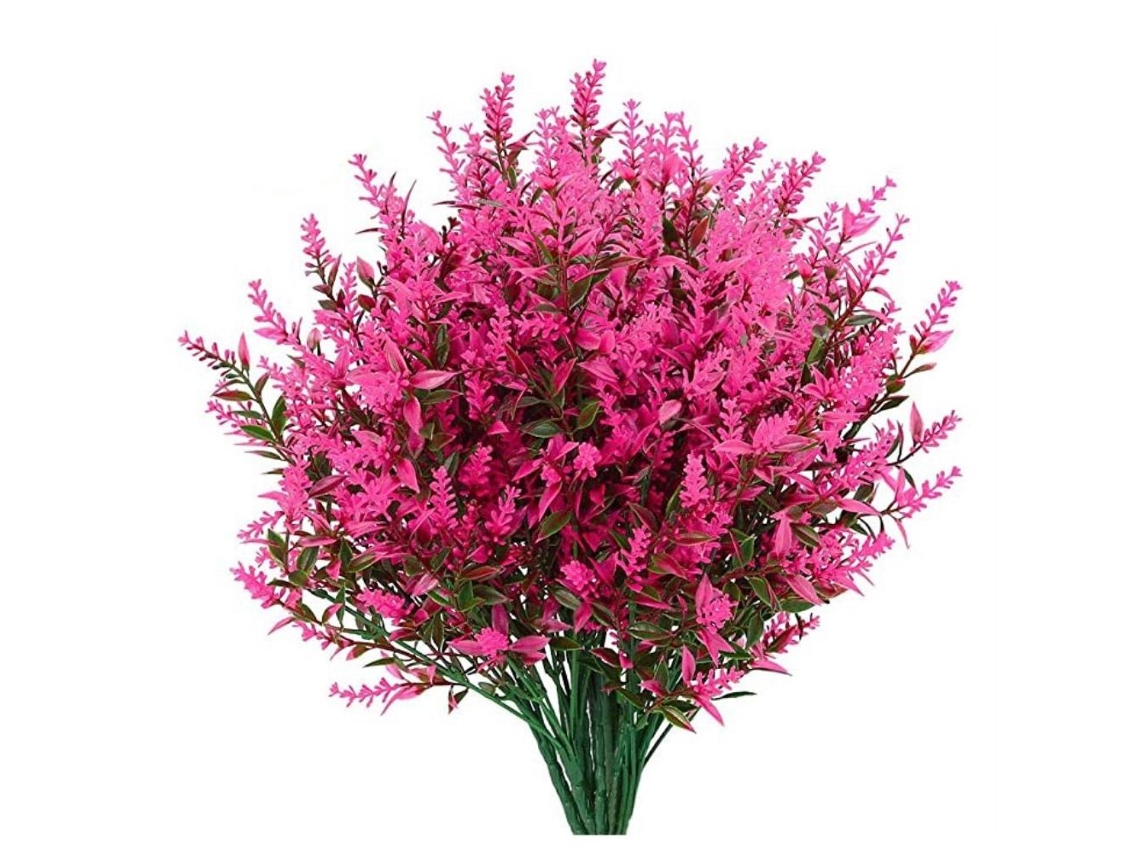Buquês Lavanda Artificial Plástica Decorativa Resistente Uv