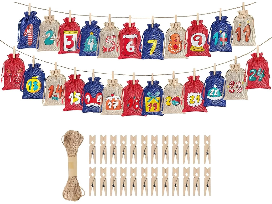 Decorações De Natal Para 24 Dias, Sacos Vazios Para Calendário Do Advento, Para Casamentos, Feriados, Adultos