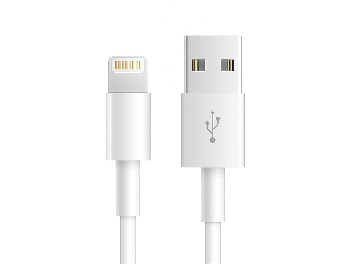 Cabo USB-A para Lightning, corrente de 2.4A, branco, 1 metro