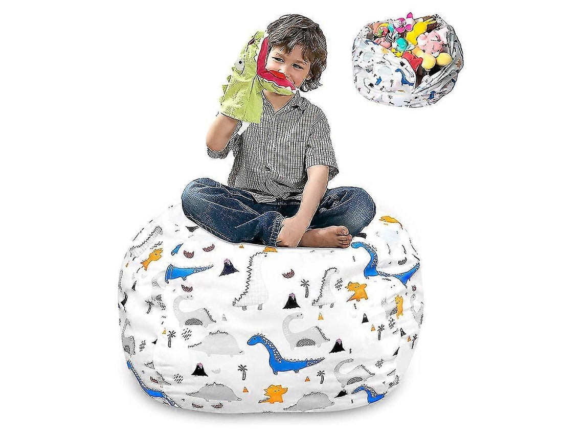 Puf Infantil Para Guardar Bichinhos De Pelúcia, Com Alça E Capa Resistente De Algodão.