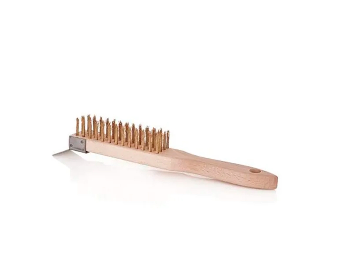 Escova Latonada 4 Filas C/ Raspador Hardman