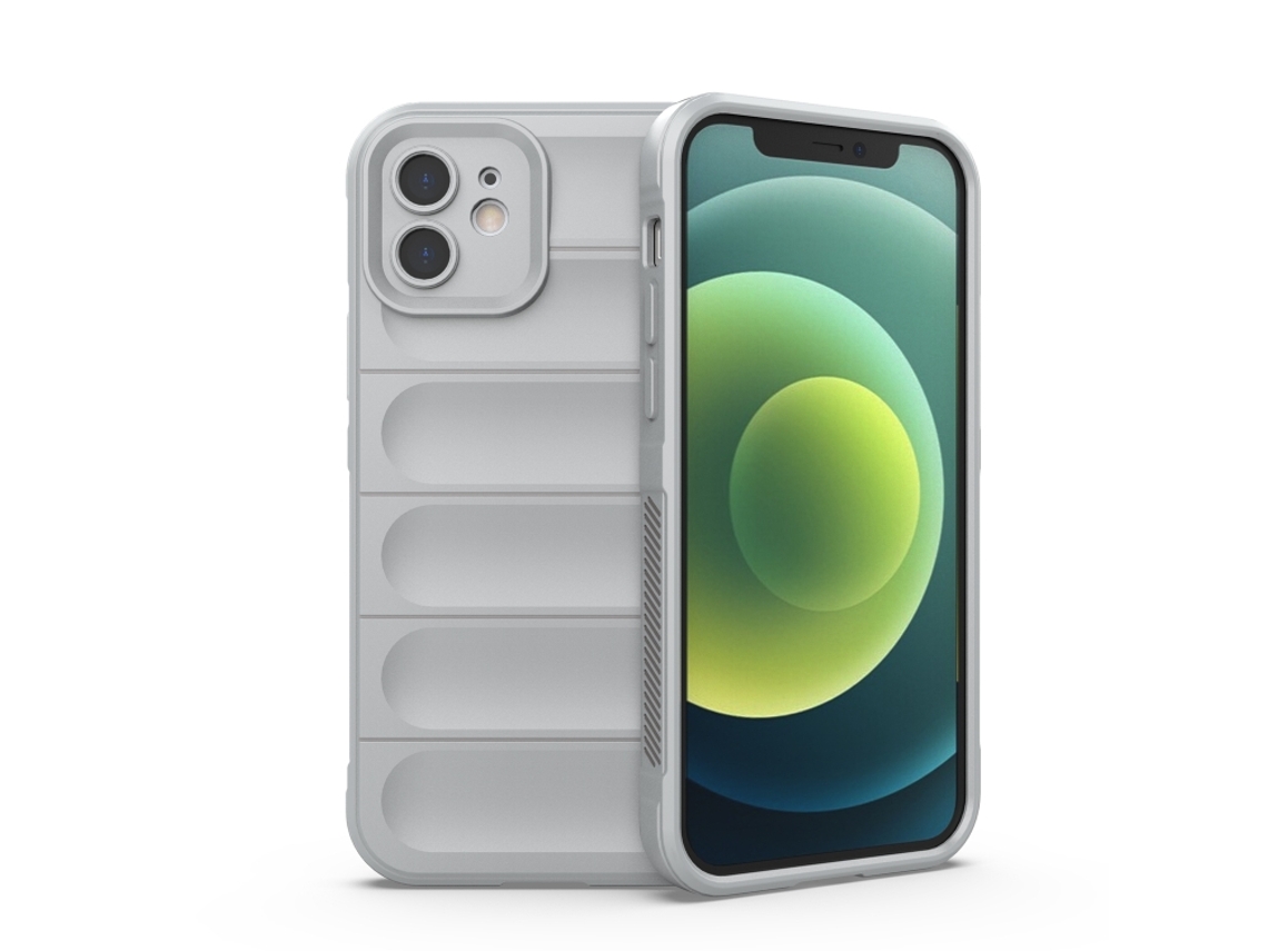 Capa Halinuia Para Iphone 12/12 Pro Magic Shield Tpu Cinzento (proteção Integral, Interior Em Flanela)