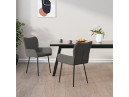 Vidaxl Cadeiras De Jantar 2 Pcs Tecido Cinzento-escuro