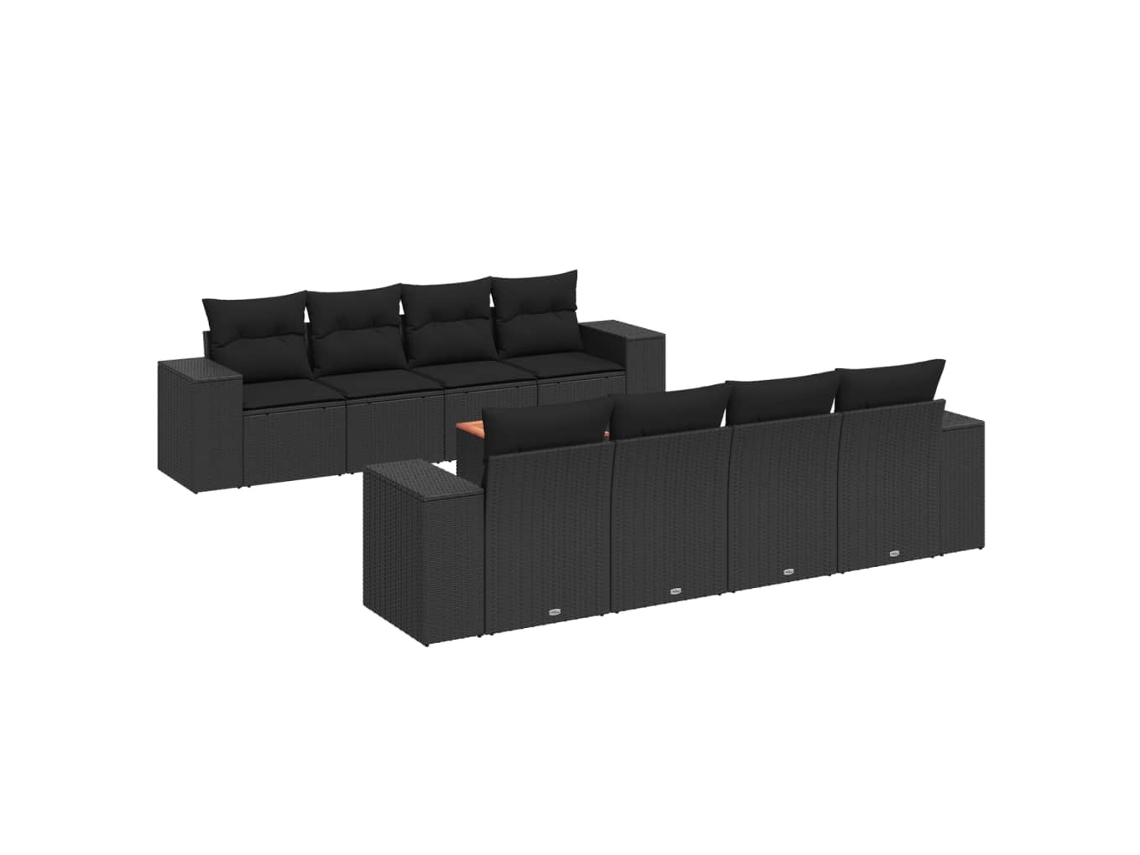 Garden Sofa Set, Garden Sofa Sets Vidaxl Preto Rattan / Vime (n/a)