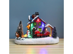 Primerox casa de Natal com Luz Led Resina Decoração de Natal Village Figura Ornamentos Presentes