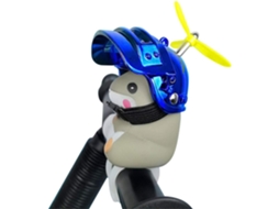 Brinquedo hamster de borracha com capacete de hélice, para guidão, infantil