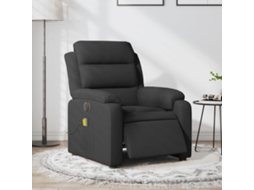 Vidaxl Poltrona Reclinável De Massagens Elétrica Tecido Preto