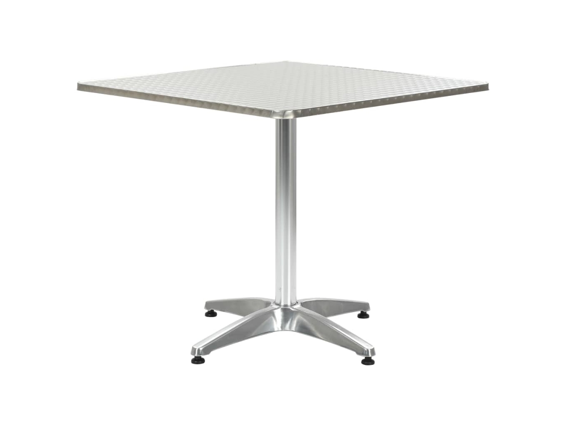 Vidaxl Mesa De Jardim 80x80x70 Cm Alumínio Prateado