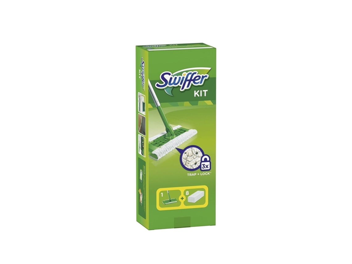 Swiffer Kit 1 fregona de Piso con 8 plumeros recambios de Barrera seco 36 12 paños húmedos Paquete de Paquete 