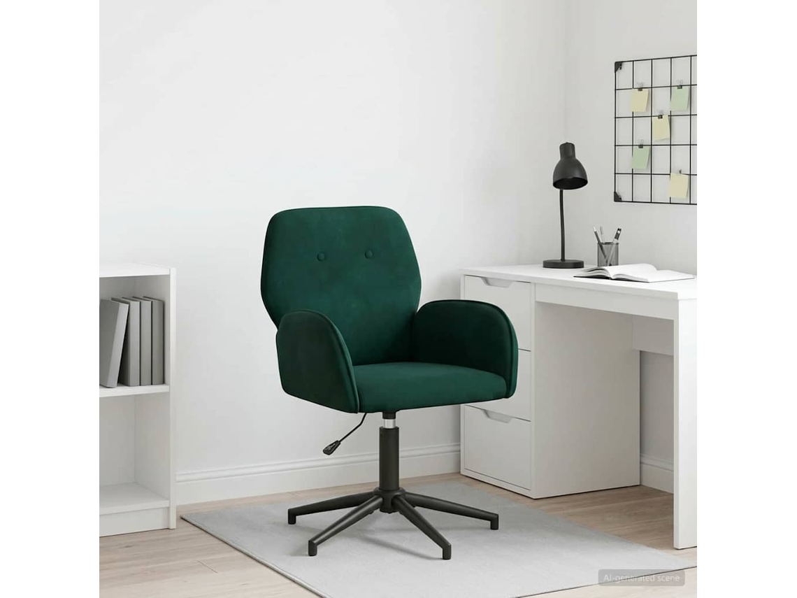Vidaxl Cadeira De Escritório Giratória 54 X 55 X 90 Cm Verde-escuro