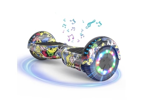 HITWAY Hoverboard 6.5'' com Bluetooth, Luzes LED - Amarelo