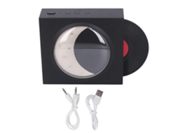 Retro Bt Speaker Moon Despertador Inovador Sem Fio Pequeno Alto Falante Para Home Office Moon Rock Preto Yunzii
