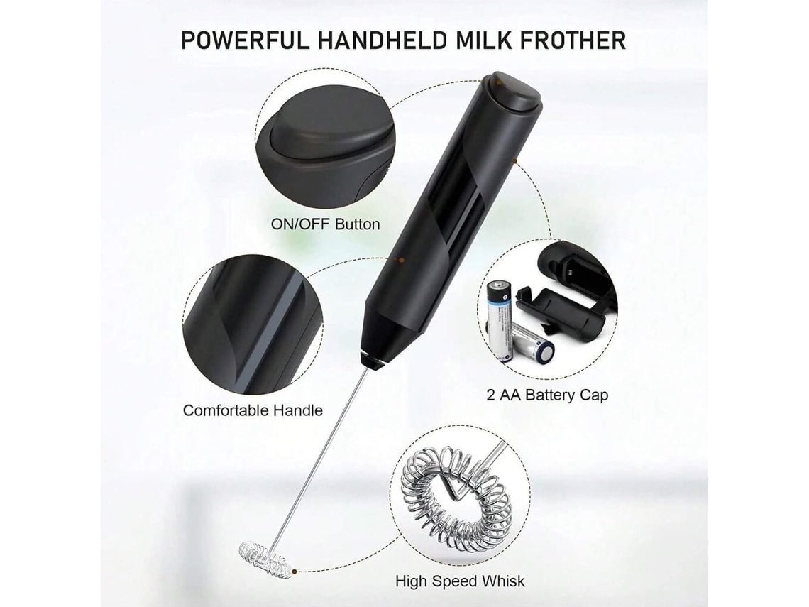 Espumador Leite Eletrico Portatil Bateria, para Frappe Cappuccino Latte Matcha ZYBLSSBB