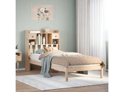 Vidaxl Cama Com Estante Sem Colchão 90x190 Cm Pinho Maciço