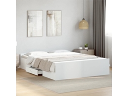 Estrutura De Cama C/ Gavetas 150x200cm Derivados Madeira Branco