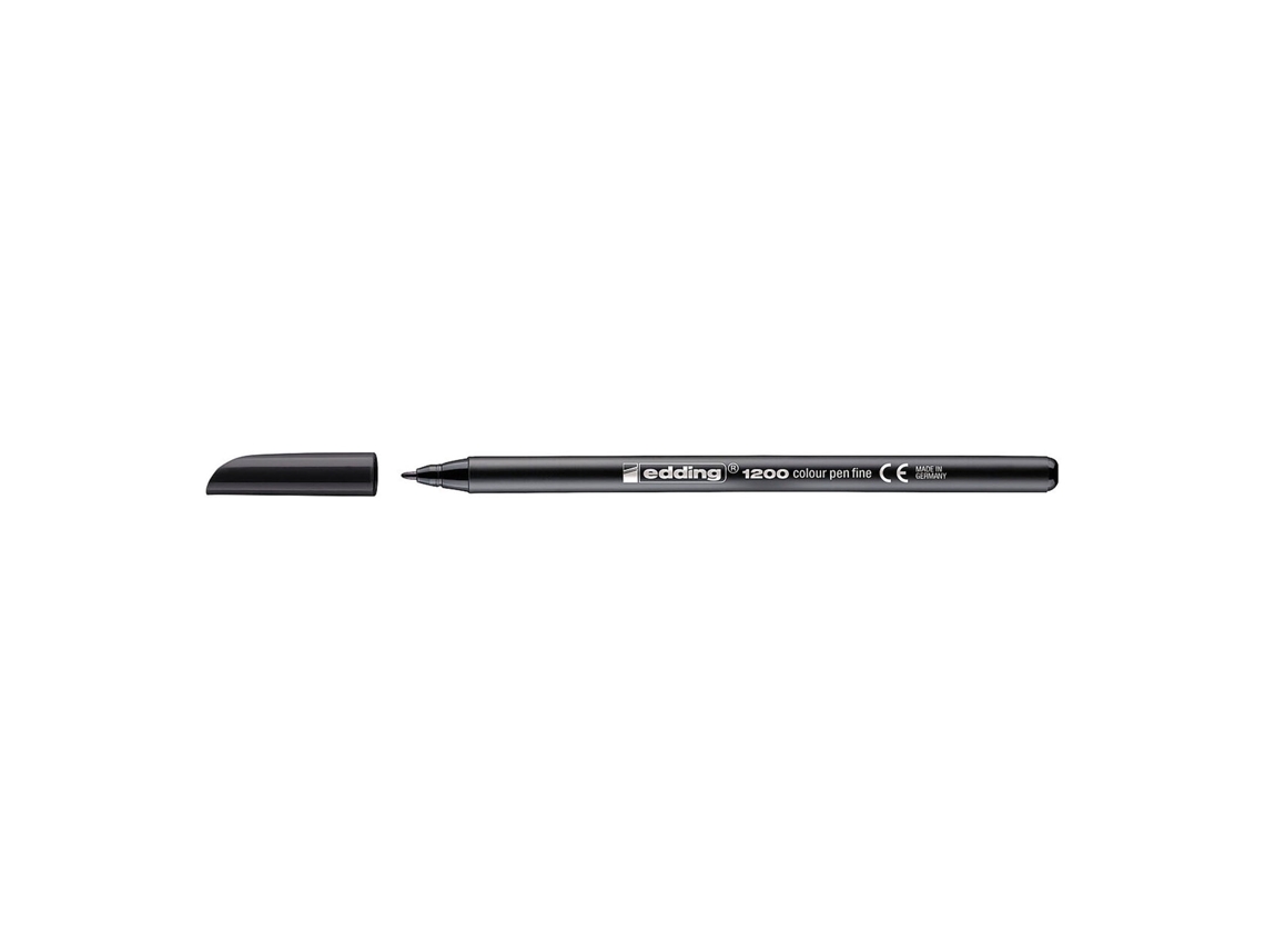 Edding 1200 - Rotulador De Fibra Con Punta Redonda N. 1 De 0.5 Mm. Negro