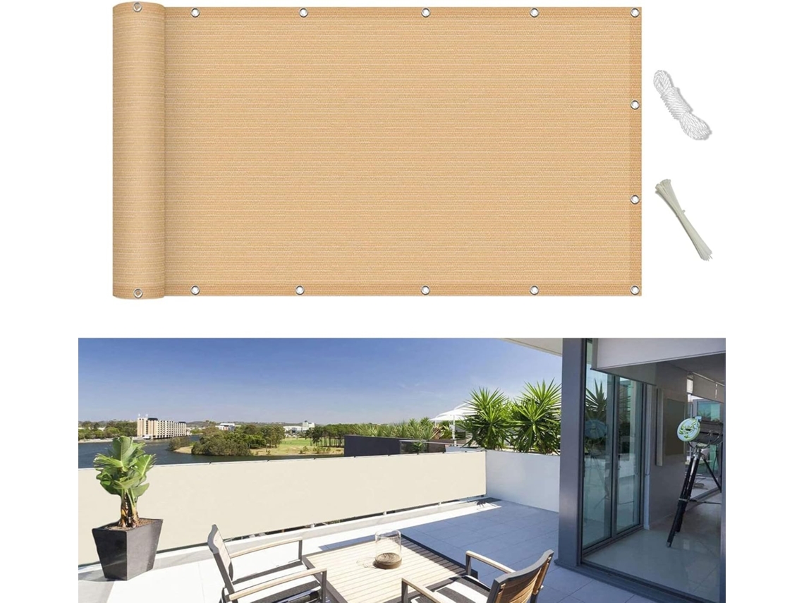 Tela De Privacidade, Guojun, 50 X 300 Cm, Hdpe, 220 G/m², Respirável, Resistente Aos Raios Uv, Para Varanda