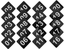 Conjunto de 20 adesivos residenciais com números Homoyoyo em acrílico, à prova d'água, para portas e carros, design exclusivo.