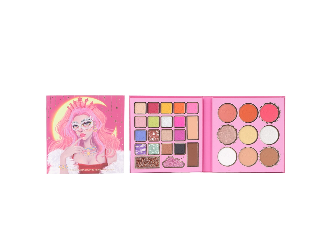 Paleta De Sombras De Olhos Com 30 Cores Multifuncional Para Maquiagem Feminina - Portátil E Segura